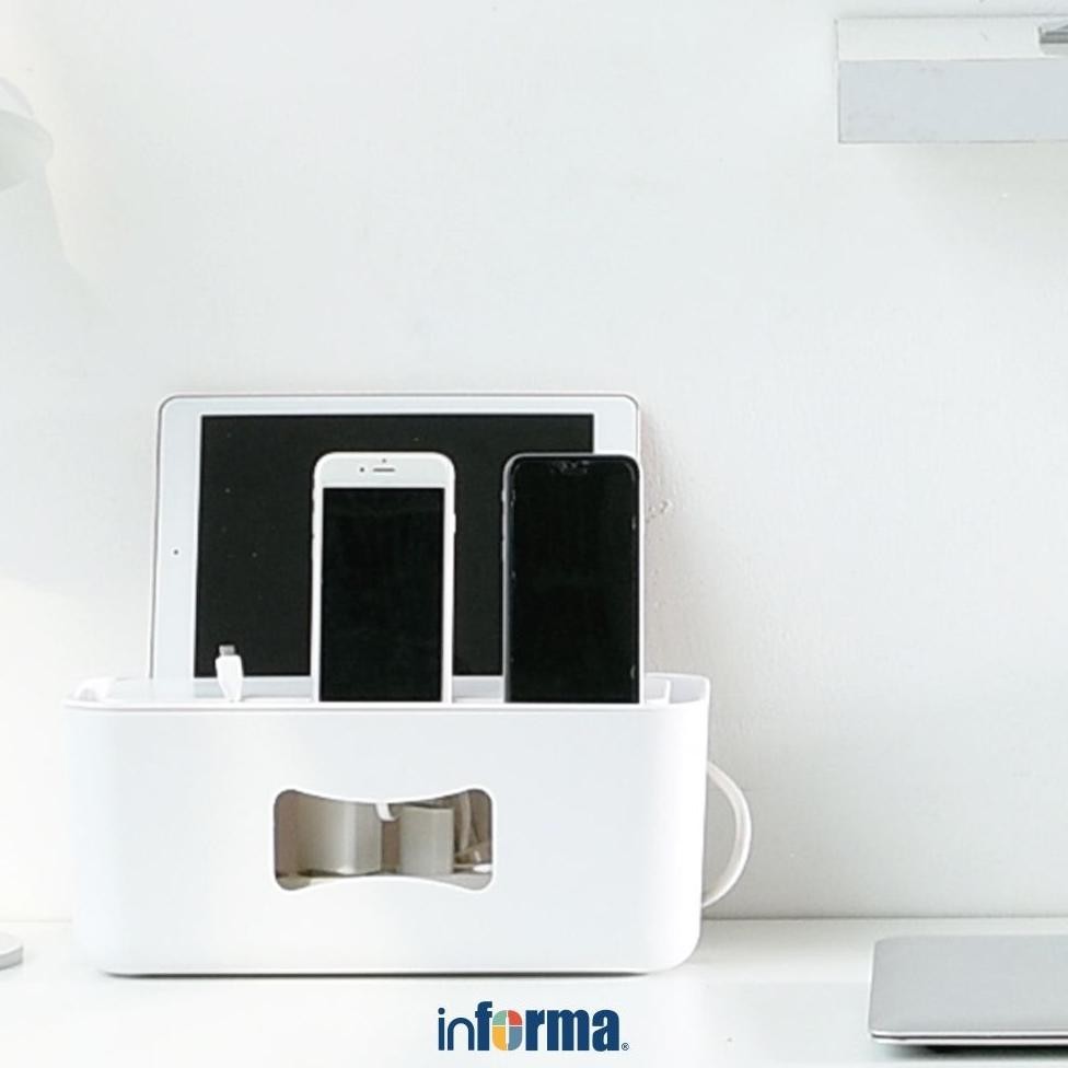

LINDU Informa Organizer Meja 31X13.8X13.3 cm - Putih Desk Storage Box Tempat Alat Tulis Minimalis Serbaguna Wadah Penyimpanan Multifungsi Organizer Meja
