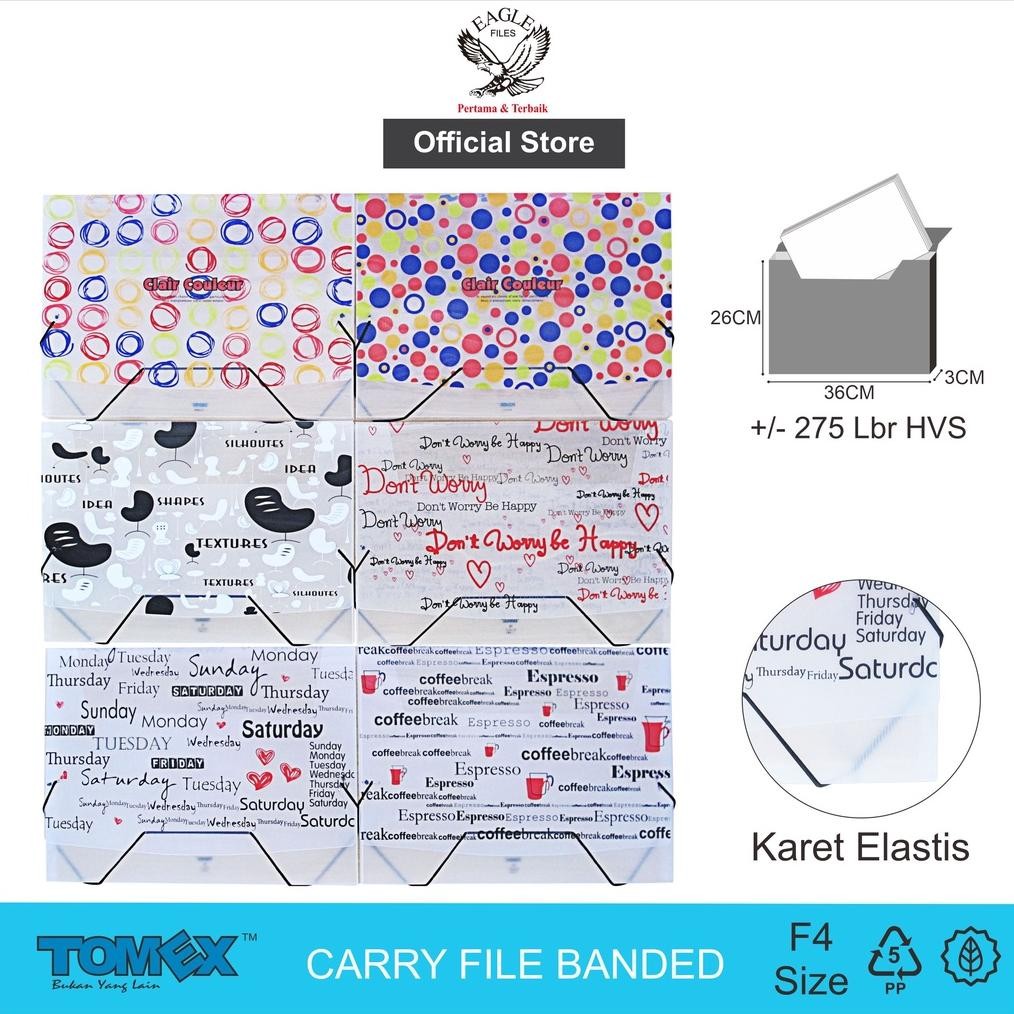 

LINDU Carry File Box TOMEX F4 2 Kancing Motif MIXED Tebal 3 Cm File Case Tas Map Dokumen