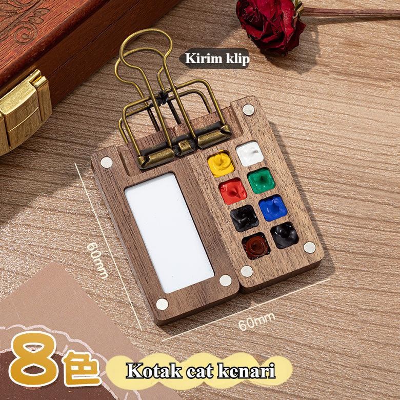 

KA 15/8 Hole Palette Watercolor Kayu Mini Palet Lukis Kayu Magnetic Wooden Color Palette Disk Mini Palette Wooden Magnetic for Watercolor/Palete Kayu Watercolor Magnet Painter Palette