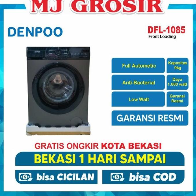 TERBARU - MESIN CUCI FRONT LOADING DENPOO DFL 1085 G 9KG DFL1085 9 KG 1 TABUNG