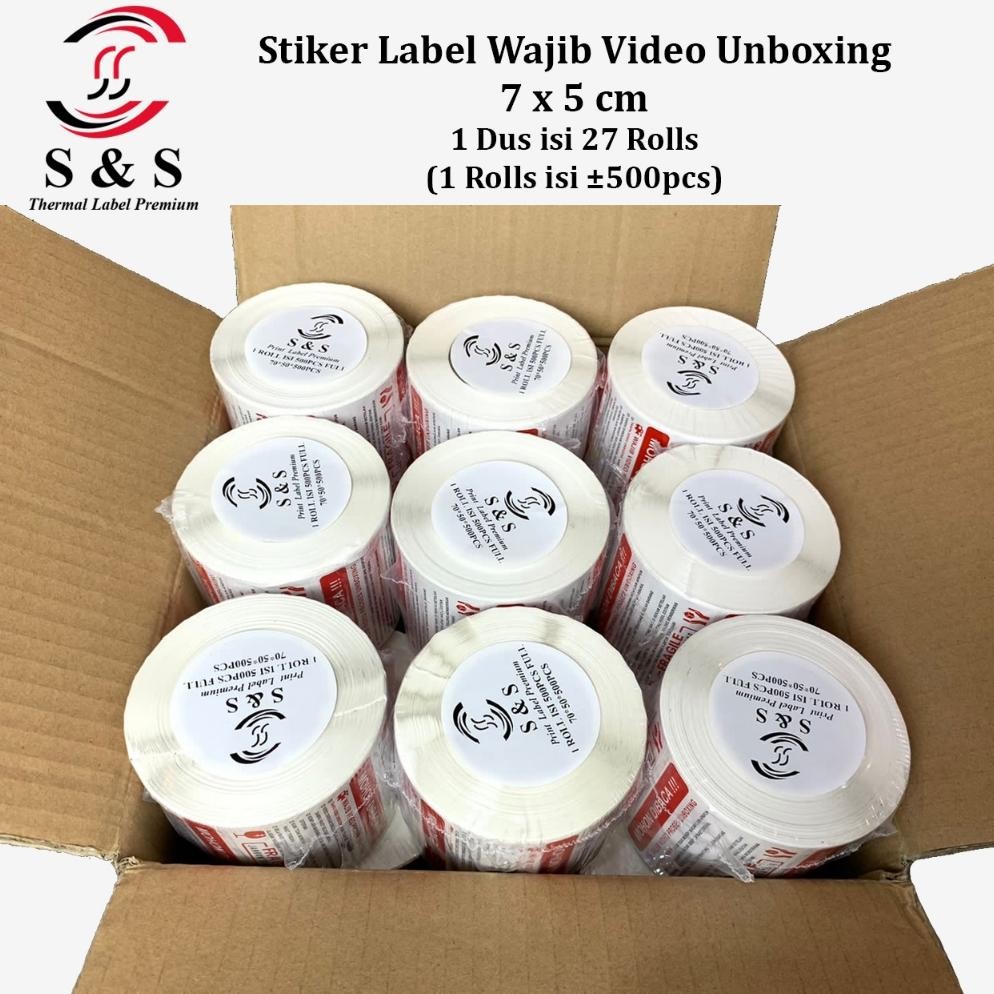 

KA [500 PCS] Sticker Label Wajib Video Unboxing 7 x 5 cm FRAGILE Jangan DIbanting