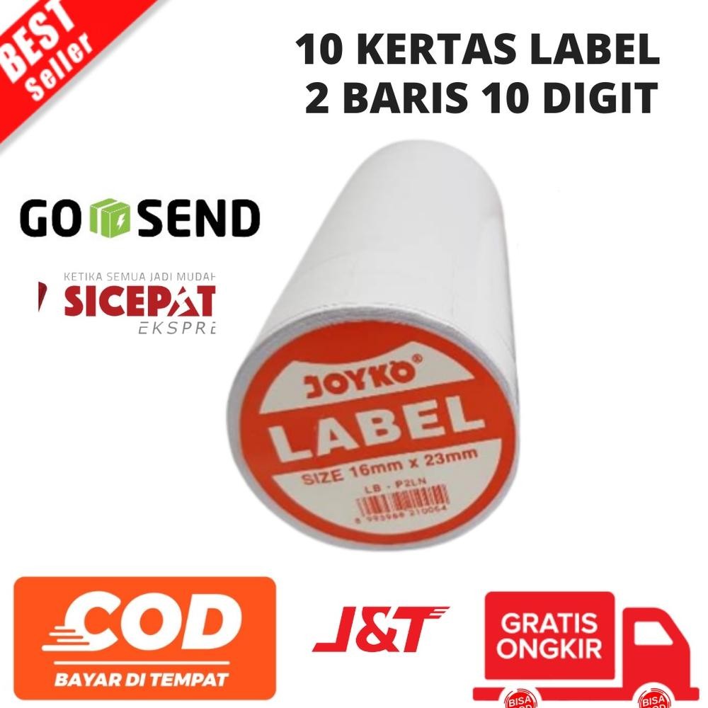 

KA [BAYAR DITEMPAT] 1 Slop Kertas Label Harga 2 Baris Kertas Label Harga Ukuran 16 x 23 mm 2 Baris Line LB-P2LN/10 rol