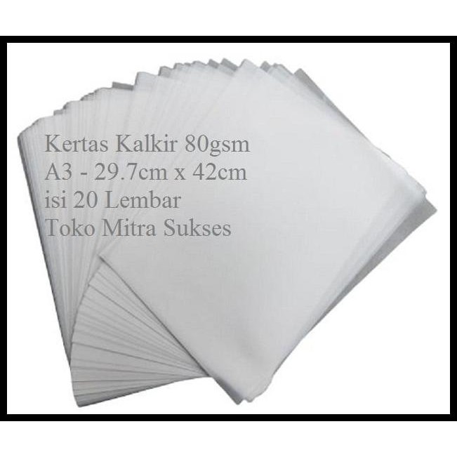 

Terlaris Kertas Kalkir A3 80Gsm - 29.7Cm X 42Cm Isi 20 Lembar Good Quality
