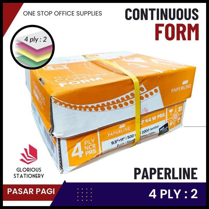

Terlaris Kertas Continuous Form 9.5 X 11" 4Ply Bagi 2 (Prs) - Paperline Good Quality