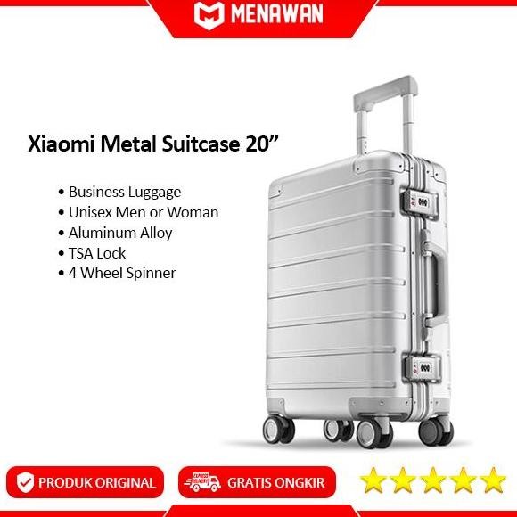 Xiaomi 90Fun Metal Business Travel Suitcase Koper Premium Original
