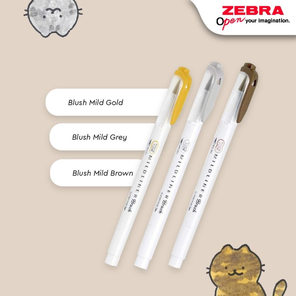 

ZE MILDLINER OCHA SET 3 - SE-WFT8-OC-C ZE Mildliner Brush Double Side Highlighter Stabilo Dua Sisi Water Based Marker Spidol Warna