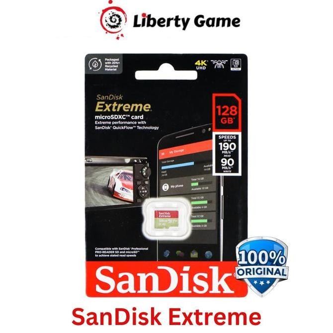 Diskon Sandisk Extreme MicroSDXC / Memory Card 128GB Extreme Sandisk Original lib33g Murah