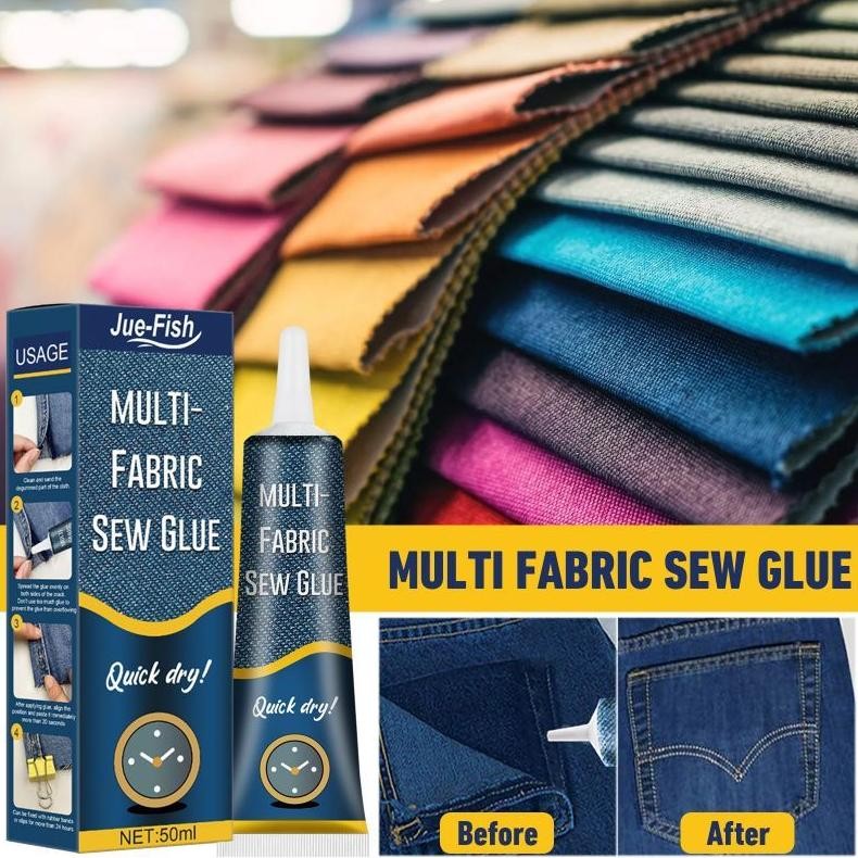 

Lem Kain Super Kuat Fabric Glue Lem Kain Tanpa Jahit Tahan Air Kulit Sew Glue Repair Kit 50ml
