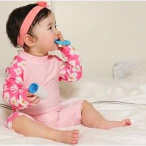 Tersedia Baju Renang Bayi dan Anak Jumpsuit Baby Swimsuit Kids Wetsuit Flower Bunga Pink