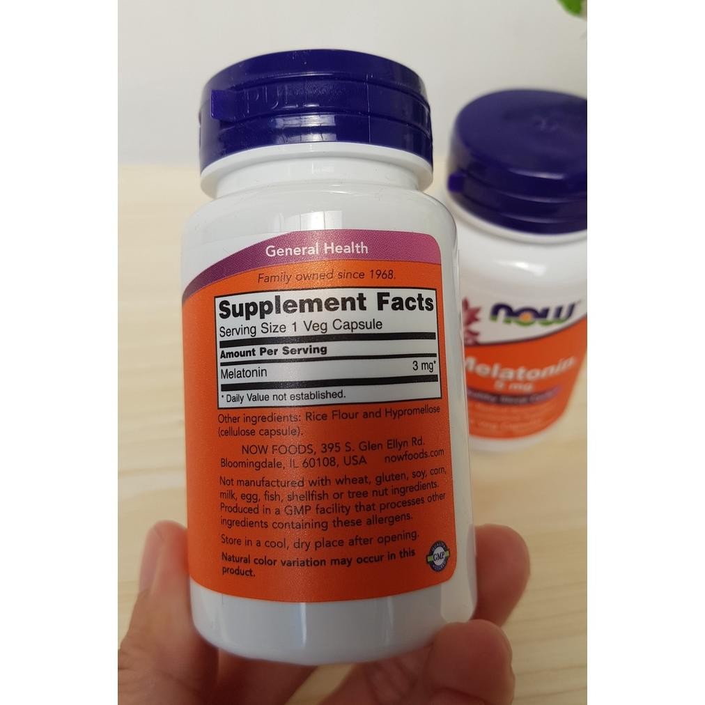 NOW Foods Melatonin 3 mg NOW Foods Melatonin 5 mg Obat Bantu Tidur Insomnia