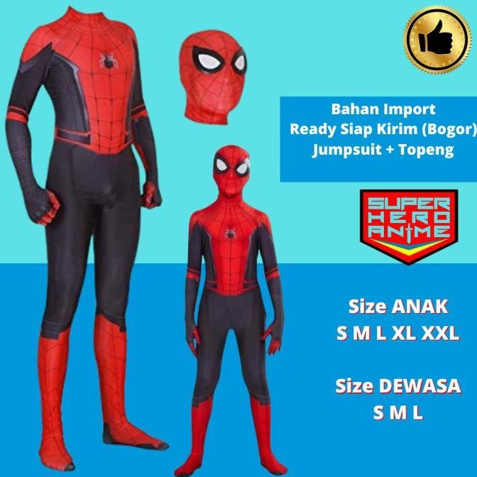 Tersedia Kostum Superhero Anak Spiderman Baju Costume Cosplay Spider Impor