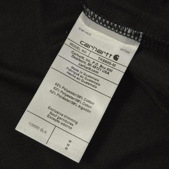 Termurah Carhartt 106685 Loose Fit Midweight Short-Sleeve Pocket Polo Black Terjamin