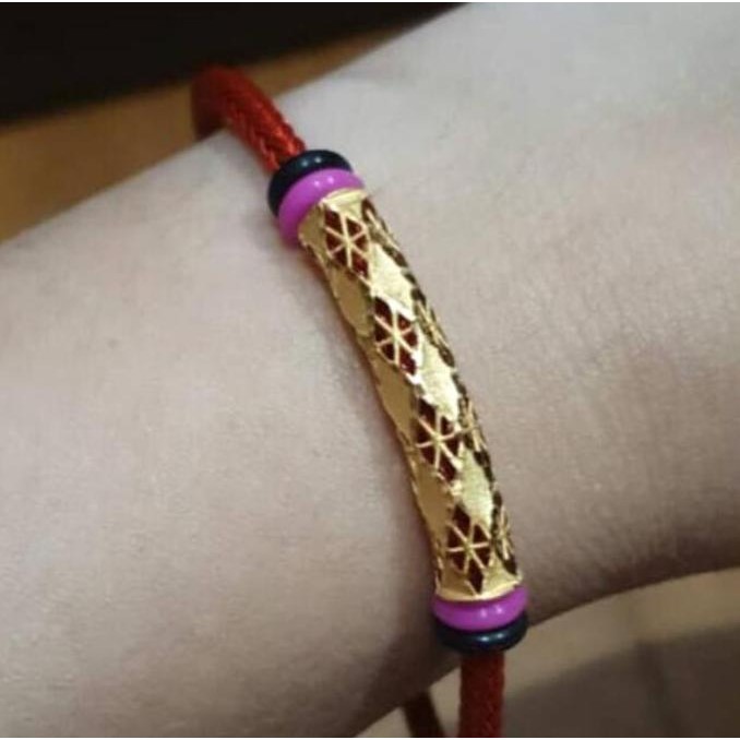 Gelang Tali Kekinian dengan hiasan emas asli