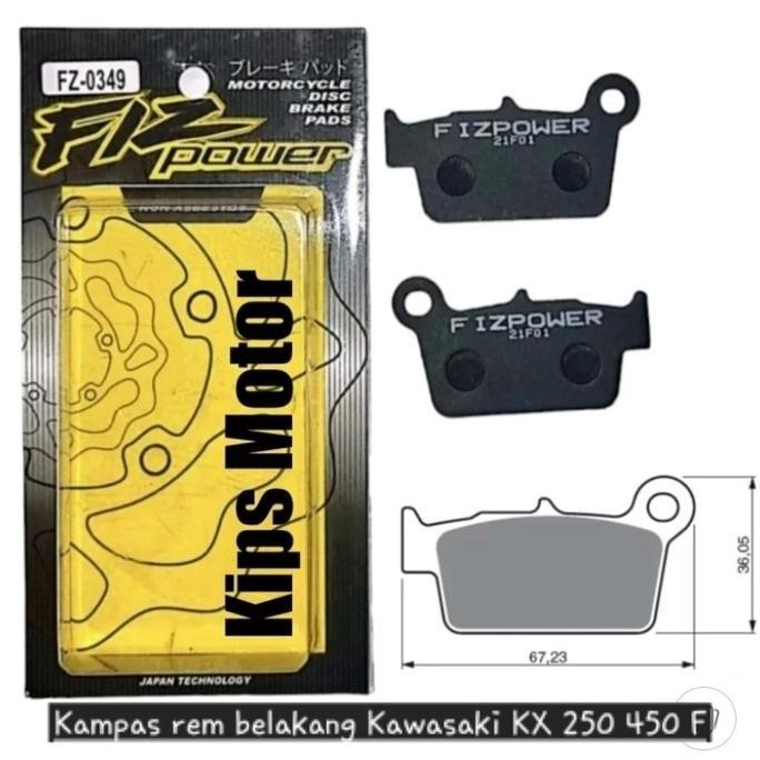 kampas rem kawasaki kxf kx 250