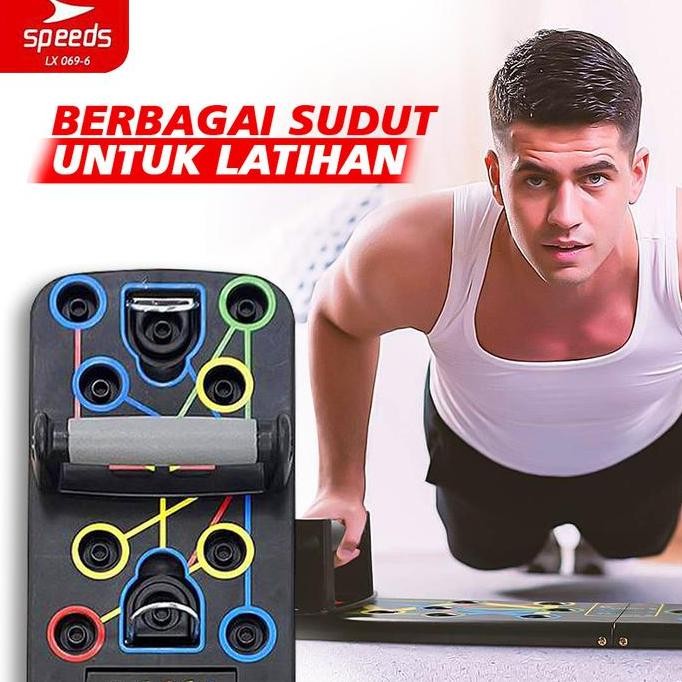 SPEEDS PUSH UP BOARD + RESISTANCE / PUSH UP STAND BAR ALAT PUSH UP OUTDOOR PORTABLE 069-6