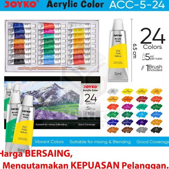 

ready !!! Cat Akrylic Joyko ACC 5 isi 24 Warna / Acrylic Color 24 w ACC-5-12 / 1 set 24 Colours 5 ml