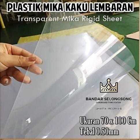 

ready Plastik Mika Bening Transparan Lembar PVC Rigid Sheet 70x100cm 0.50mm