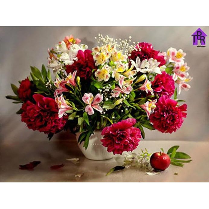 

ready !!! DIY - Set Melukis / paint by number kit - FLOWER 40x50cm. part-8