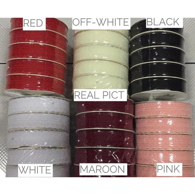 

ready Pita Renda 3 CM putih hitam pink merah lace ribbon natal imlek lebaran