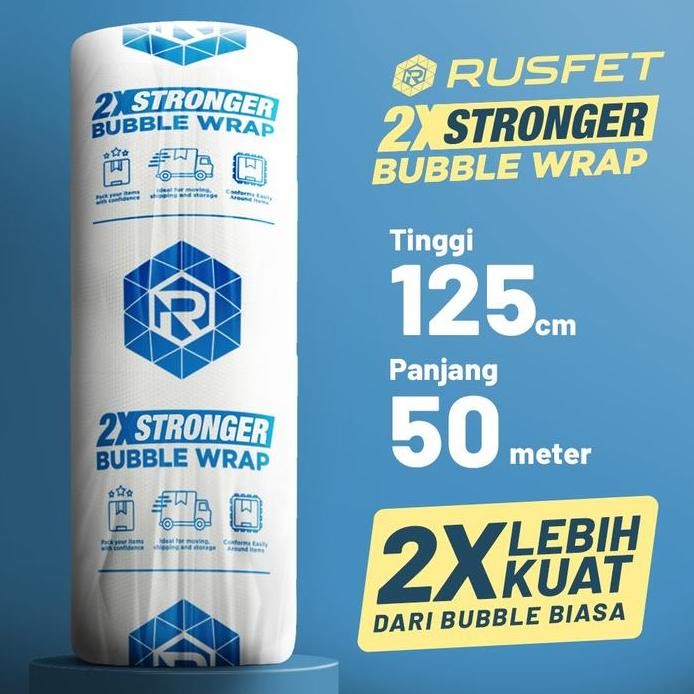 

ready Bubble Wrap Bening Rusfet 125cm x 50m/Bubble Wrap Bening Tebal Premium