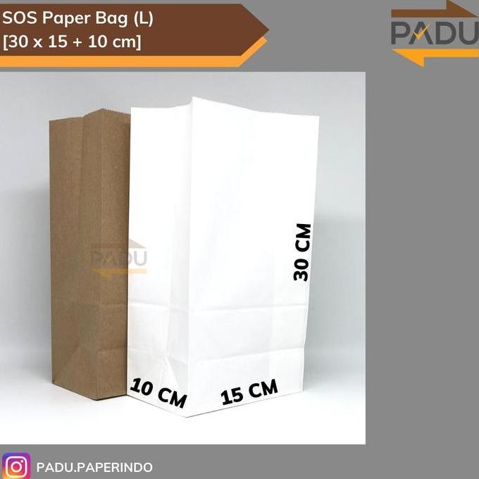 

ready SOS Paper Bag (L) - Kantong Kertas SOS / Fried Chicken / Snack