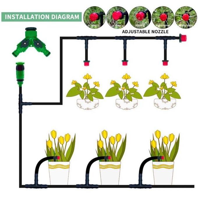 baru Automatic Digital Irrigation Water Timer Irigasi Misting Tetes Selang