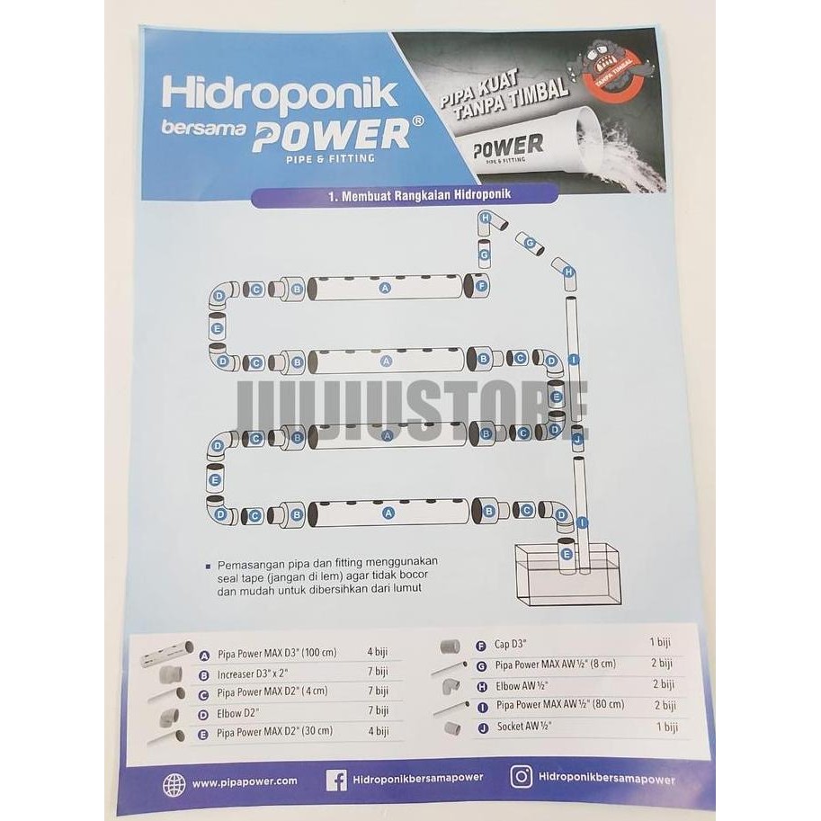 baru HIDROPONIK SET POWER - HIDROPONIK SET AVIAN - PIPA HIDROPONIK SET