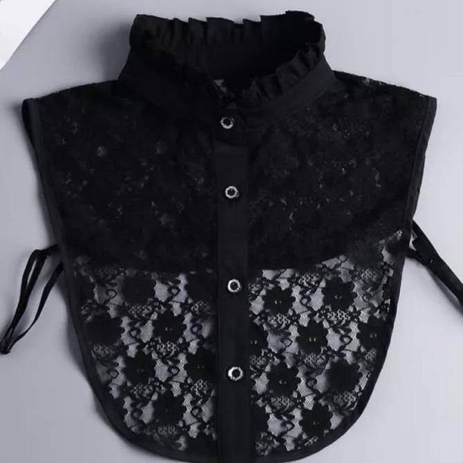 ready KERAH PALSU RENDA BUNGA BLUS WANITA IMPORT VERSI KOREA