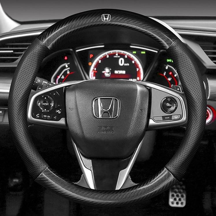 Cover Pelindung Stir Mobil Honda Bahan Serat Karbon Untuk Freed O City Civic Crv Hrv Brv Jazz Fd Fc 