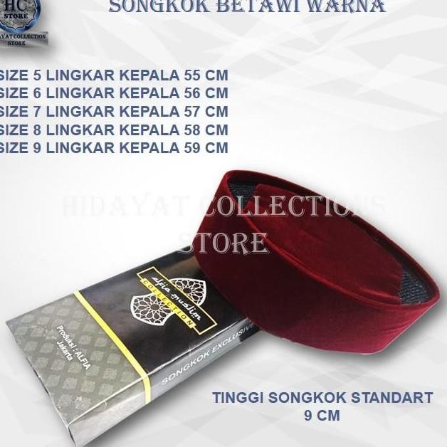 Peci Kopiah Songkok Merah Marun Peci Pitung Betawi