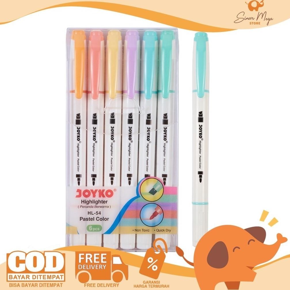 

Eq-77 Er-23 Dgf-4 Joyko Highlighter Hl-54 1 Set Isi 6Pcs Dual Tip / Penanda 6 Warna Pastel Color Lucu Unik Murah Sale Terlaris