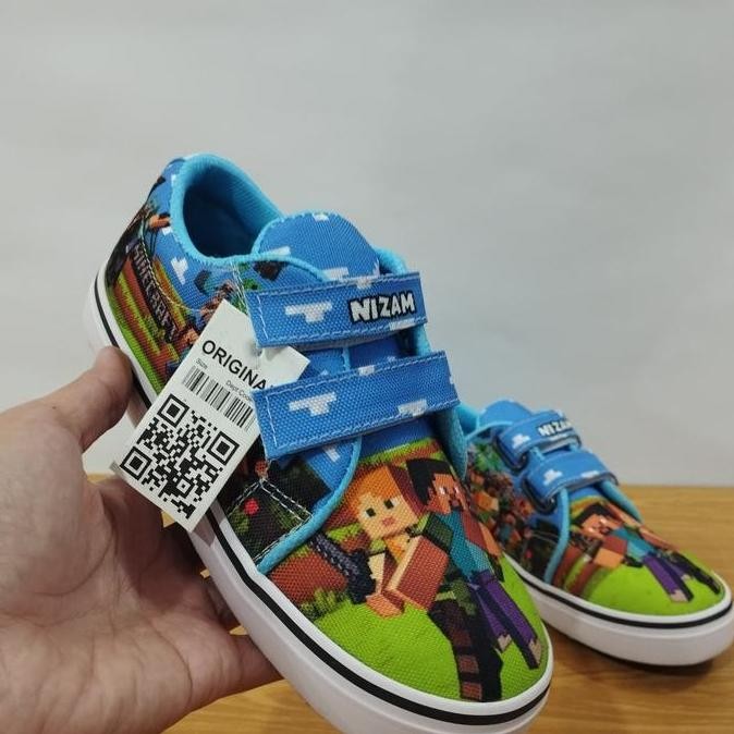 Tersedia SEPATU ANAK KARAKTER MINECRAFT FREE CETAK NAMA DAN PHOTO+GRATIS MASKER(TIDAK P.O)