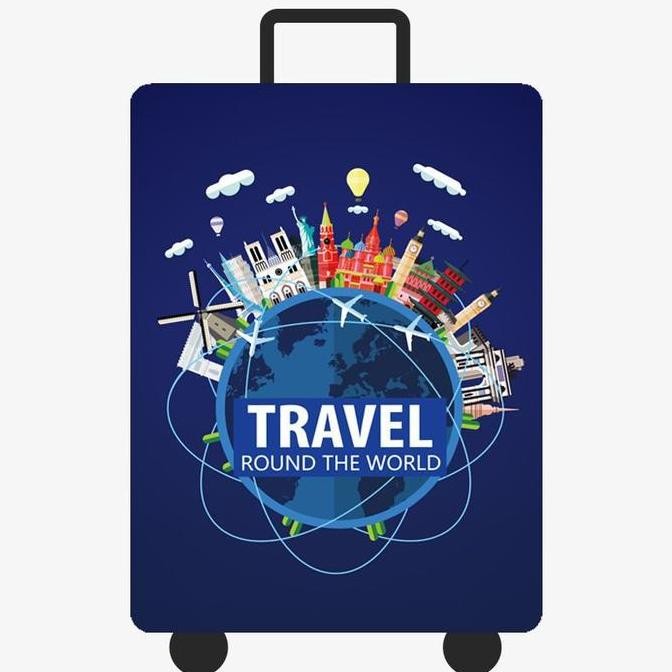 Sarung Cover Pelindung Koper Elastis / Luggage Cover Lucu Tebal Premium Bagus Spandek Impor / Luggag