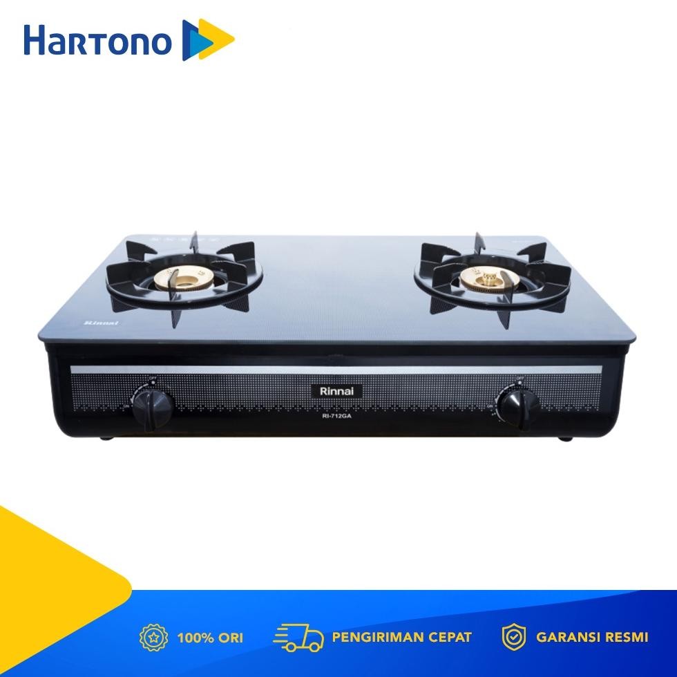 TERLARIS Rinnai Kompor 2 Tungku Gas RI-712GA(B) Api Besar Siap kirim