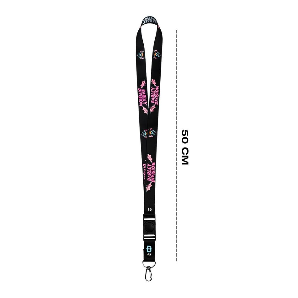 

Barley Division Bat Lanyard Satin Black, White & Pink
