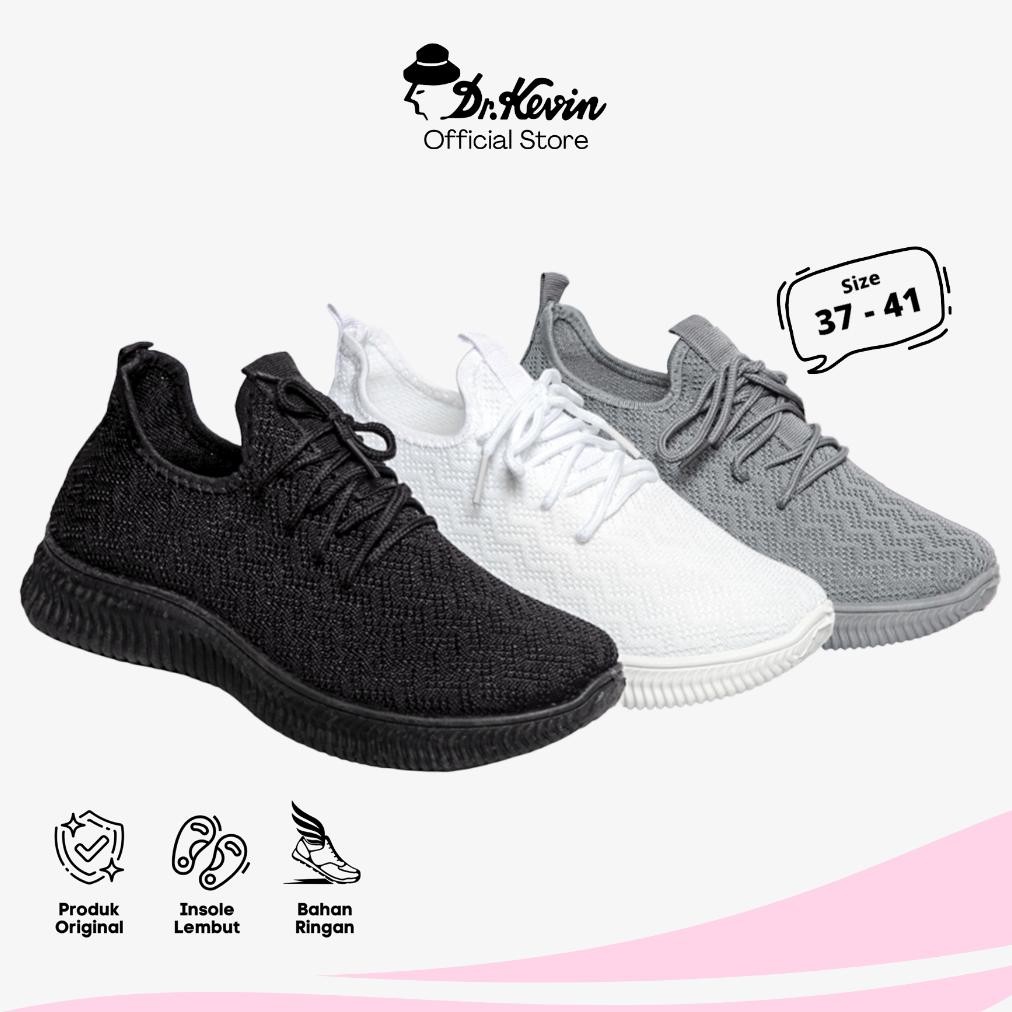 Dr. Kevin Sepatu Olahraga Sport Wanita Sneakers Flyknit Tali 589-040
