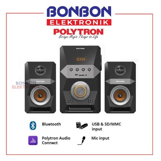 Polytron Multimedia Speaker Pma 9522 Radio Usb New Stok