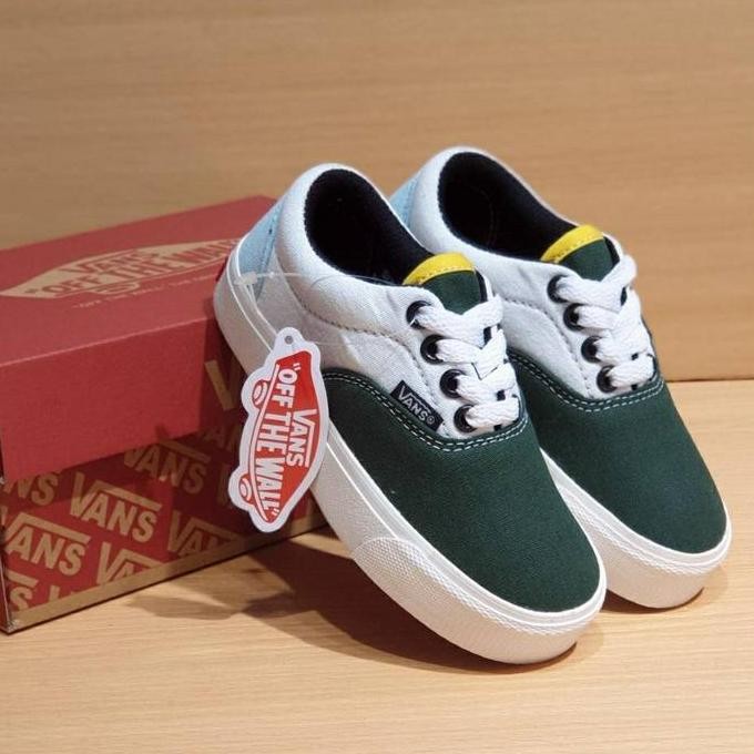 Tersedia Sepatu Anak Laki/Perempuan Vans Era/Dark Green White/Sky Blue/Grade A