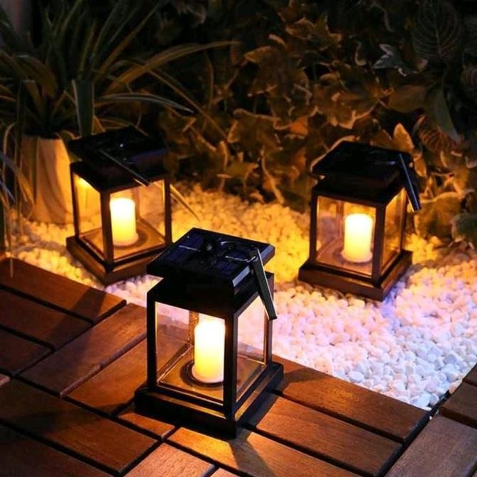 

Lampu Taman Tenaga Surya Lampu Hias Solar Panel Bentuk Candle Kotak