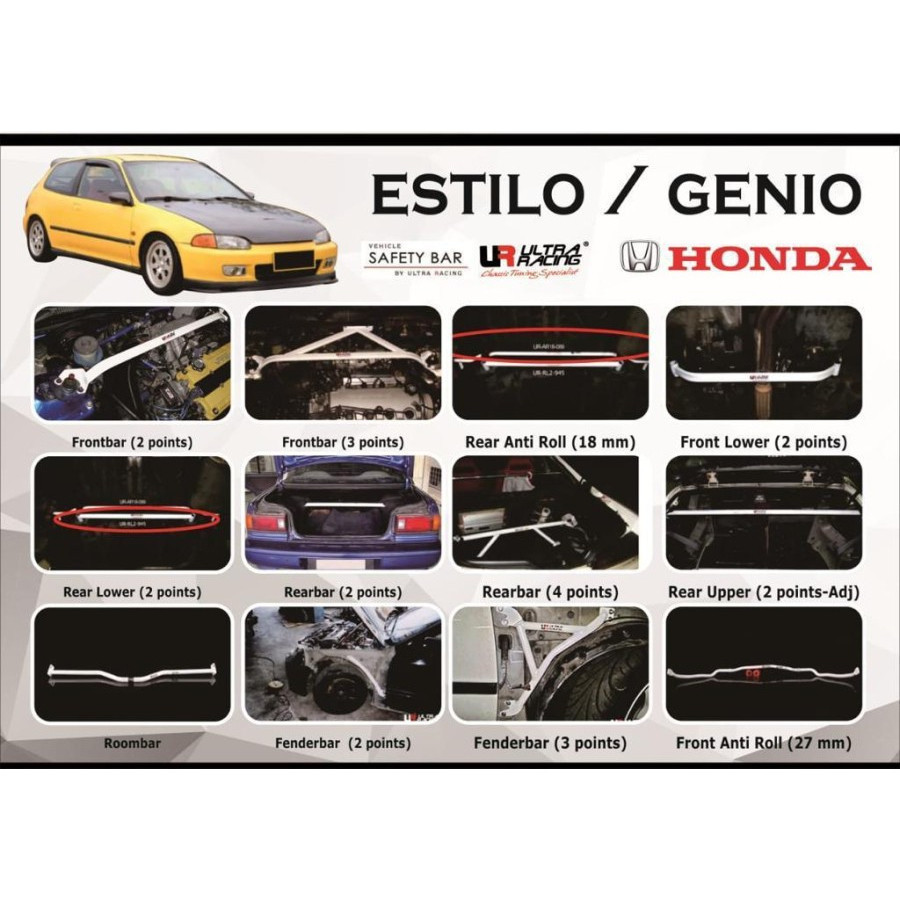 Ultra Racing Safety Bar Anti Roll Mobil Honda Civic Estilo/Genio 92-95