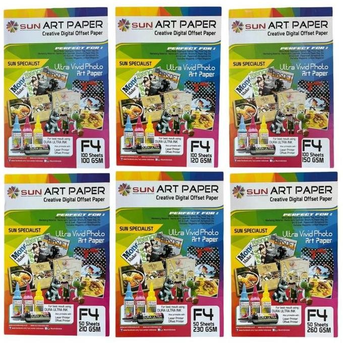 

Kertas Art Paper Sun Art Paper F4 (100 120 150 210 230 260 Gsm) Best Seller