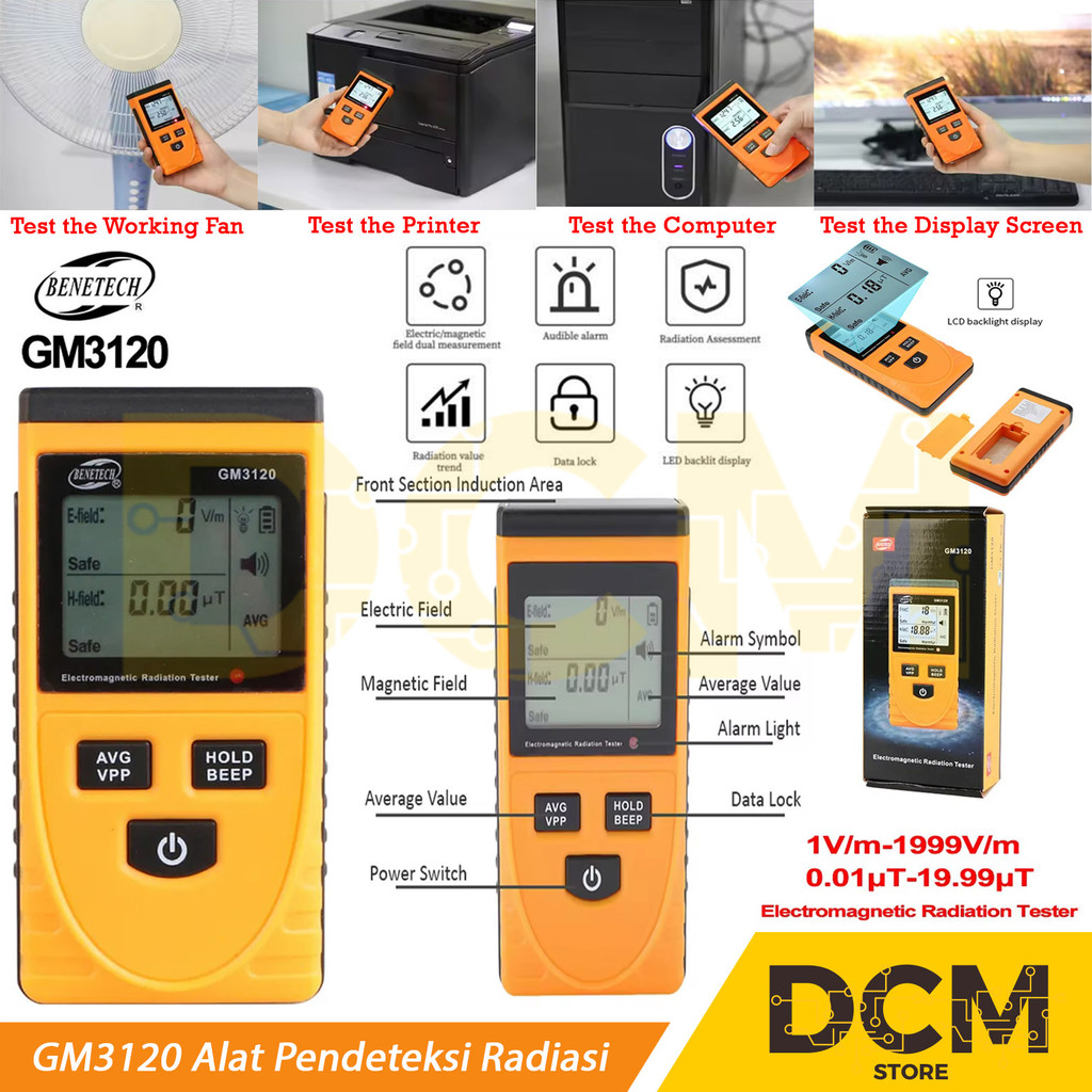 Benetech GM3120 Alat Pendeteksi Radiasi Detektor Alat Ukur Radiasi Ori