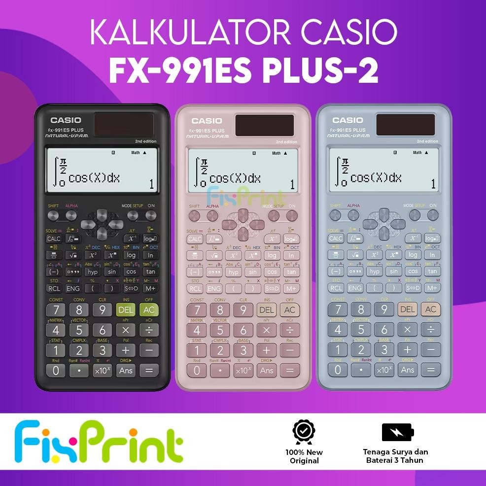 

TERMURAH FixPrint Kalkulator Casio FX-991ES PLUS-2 Pink Hitam FixPrint KalkulatoBiru Calculator Scientific Kalkulator Ilmiah Standar FX-991ID PLUS 2 Original Siap kirim