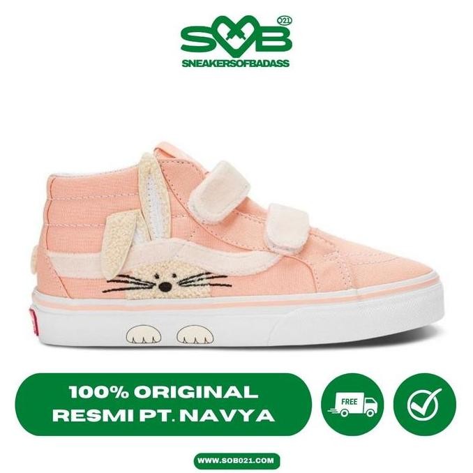 Tersedia Sepatu Sneakers Vans Kids SK-8 Mid Rabbit Peach Dust - VN0007PYBM0