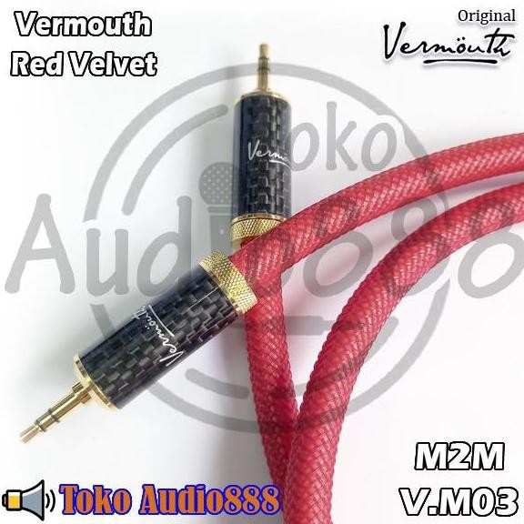 Kabel Aux-Aux, Vermouth Red Velvet With Mp-S-M.03N Carbon Plug New Stok