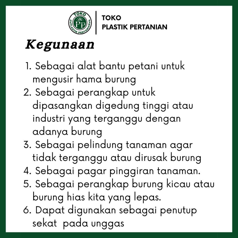 Jaring Burung 0.12 100Md 100 Yard - Jaring Pelindung Padi Spaylater 0%|Terlaris|Trend|Baru|Ready|Rea