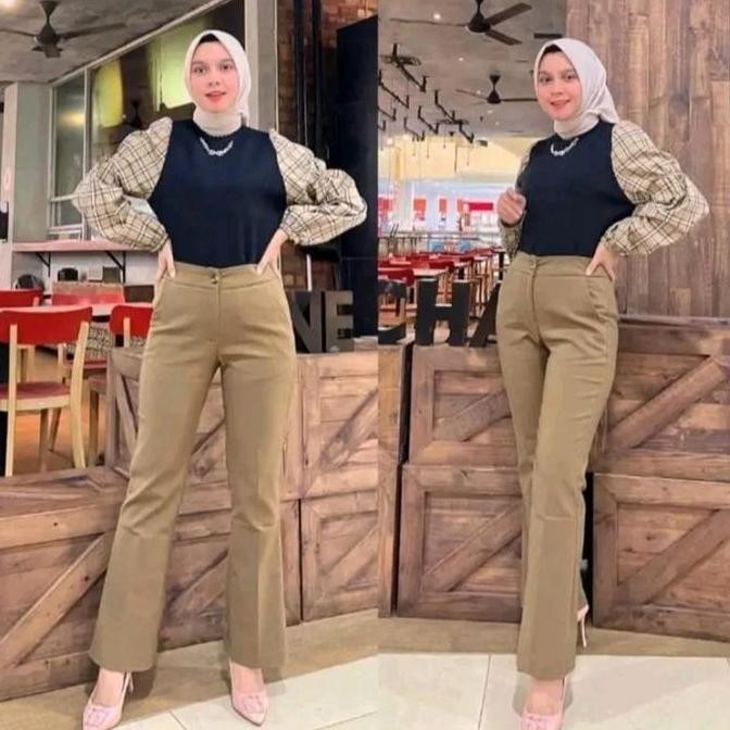 Up Grade Hw Cutbray//Celana Up Grade Bahan Katun Manggo Model Cutbray Upgrade Celana High Kantor Pan