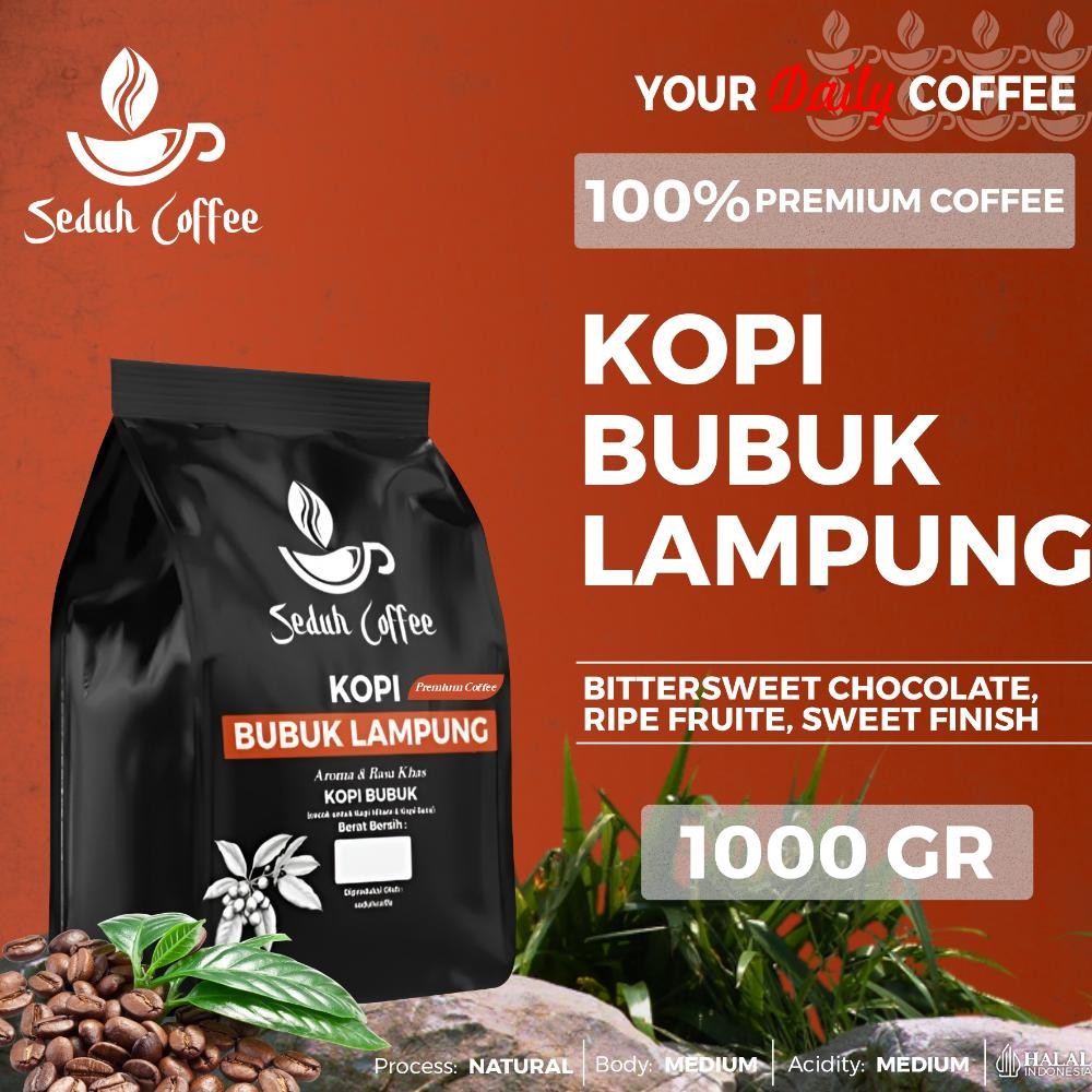 

NEW!!! SEDUH- Bubuk Kopi Bubuk Lampung Aroma & Flavour Khas 1000gr