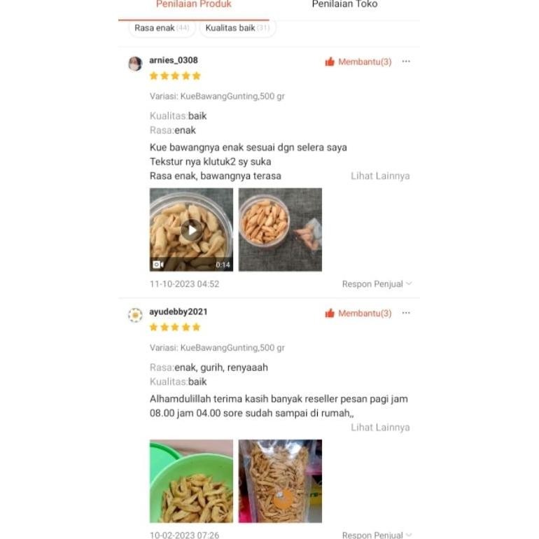 

Ready Kue Bawang Gunting Khas Padang 500 Gr { 1/2 Kg }