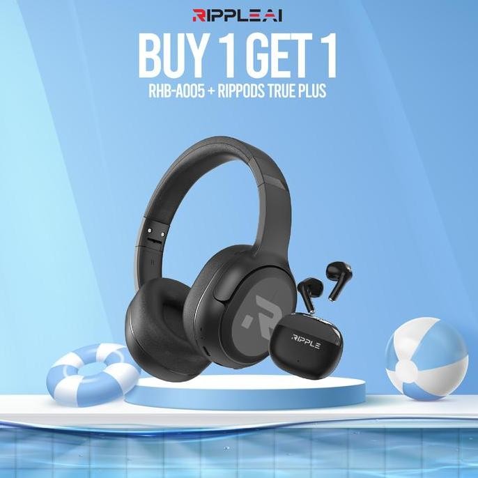 Super Ripple Rippods Headphone +True Plus / Fit Tws /True Go Bluetooth Earphone Bass Headset New Sto